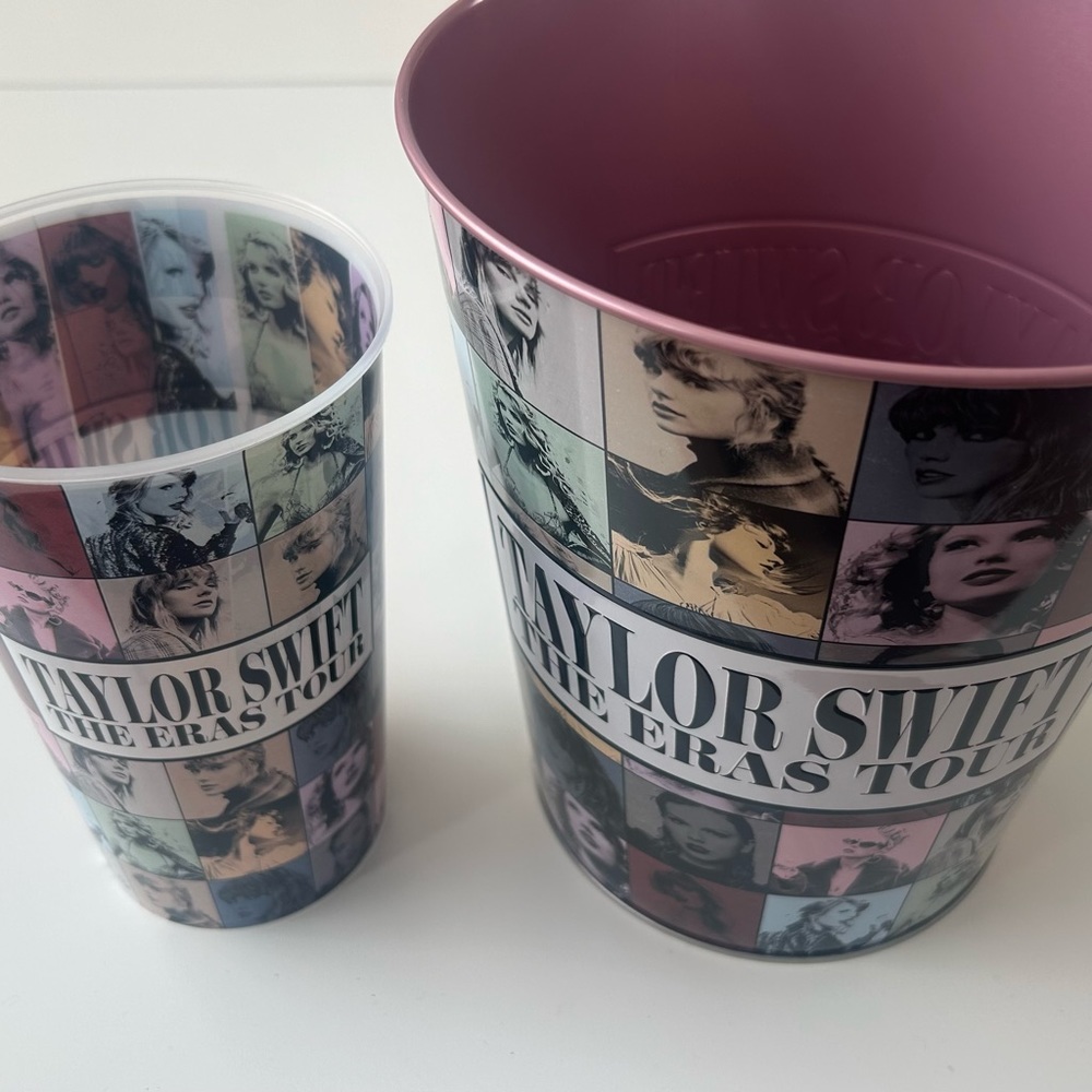 Taylor Swift Bucket + Cup - Eras Tour Movie Merch Exclusive AMC Movie Tour Merch